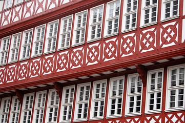 Facades of old buildings in Europe