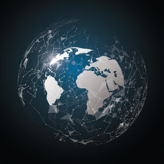World map point, line, composition, representing the global, Global network connection,international meaning.