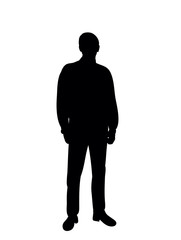 Black silhouette man stands vector