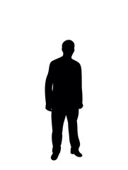 Black silhouette man stands