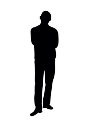 Black silhouette man office vector illustration