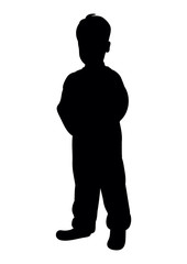 Black silhouette boy vector illustration