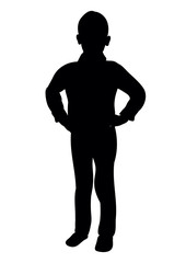 Black silhouette boy vector
