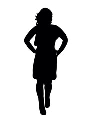 Black silhouette girl posing
