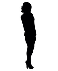 Black silhouette of woman posing