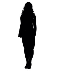 Black silhouette of woman posing vector illustration