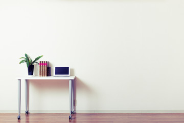 Naklejka premium 広い部屋と机,コピースペース