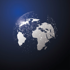 World map point, line, composition, representing the global, Global network connection,international meaning.