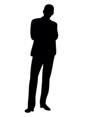 Black silhouette man office