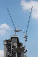 big crane of heavy machinery factory.