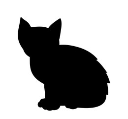 vector, silhouette of kitten
