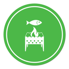Grilled fish icon. Vector illustration