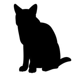 Illustration, vector, silhouette cat sitting