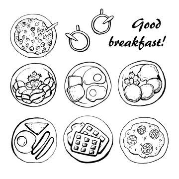 Healthy breakfast sketch