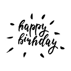 happy birthday calligraphy vector