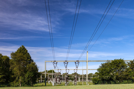 Elektrizität Umspannwerk Stromleitungen 
