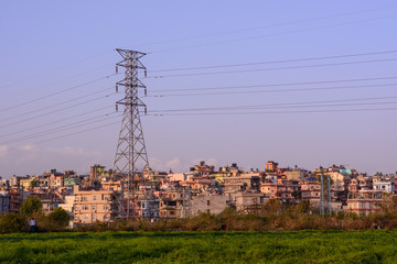 background of high voltage electric pole