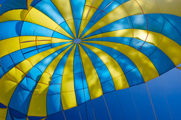 Parasailing on sky background. Phuket, Thailand