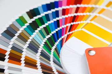 Close-up of color guide catalog
