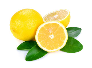Fresh lemon isolated on white