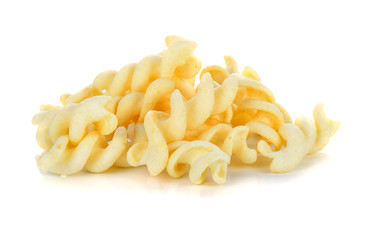 Spiral potato snack isolated on white