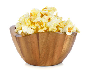 Popcorn isolated on the white background