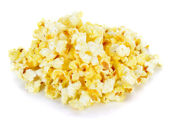 Popcorn isolated on the white background