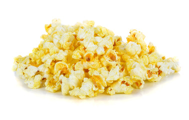 Popcorn isolated on the white background