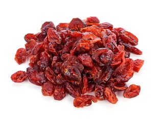 dried cranberries on a white background
