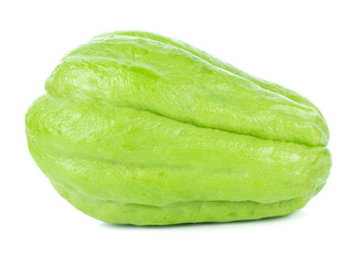 fresh chayote on white background