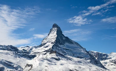 Foto op Plexiglas Matterhorn Matterhorn-piek in Zermatt, Zwitserland