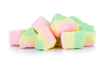 Marshmallow on white background