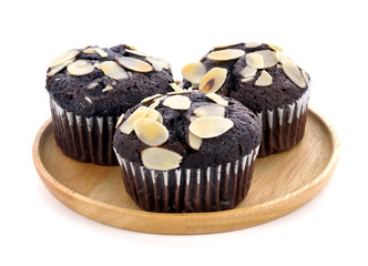 brownie cake isolated on white background