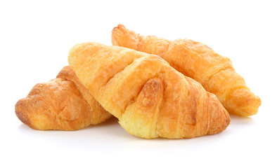 tasty croissant over white background