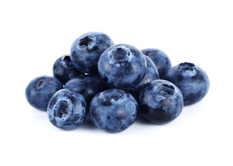 fresh blueberry fruits on white background