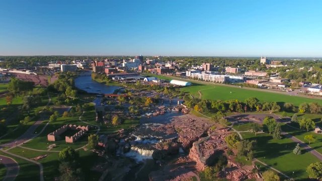 Aerial South Dakota Sioux Falls September 2016 4K
