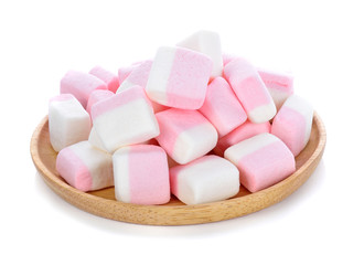 Marshmallows isolated on white background.