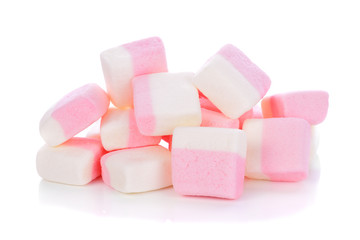 Marshmallows isolated on white background.