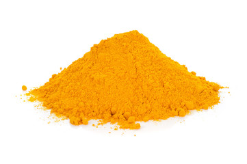 turmeric powder isolated on white background