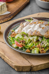 Waldorf salad with grilled chicken