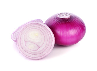 Red onion isolated on white background