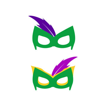  Superhero mask for face character in flat style