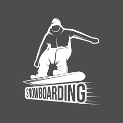 Set of snowboarding badges