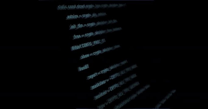 Abstract source code list on digital background