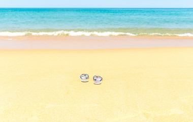 Slippers on beach..