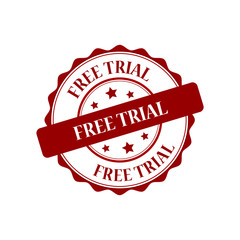 Free trial red stamp illustration