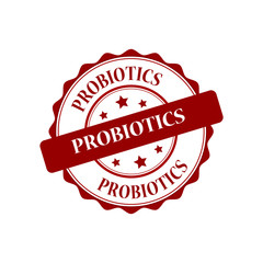 Obraz premium Probiotics red stamp illustration