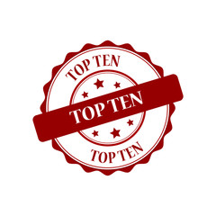 Obraz premium Top ten red stamp illustration