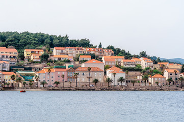 Fototapeta na wymiar Parts of the old town of Korcula on the island of Korcula, Croatia
