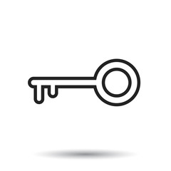 Key Icon vector illustration in flat style isolated on white background. Unlock line symbol for web site design, logo, app, ui.